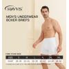 imageHAVVIS Mens Performance Underwear Boxer Briefs Soft Comfortable Bamboo Viscose Underwear for Men MultipackBoxer Briefs  C03  6 Pack  White