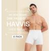 imageHAVVIS Mens Performance Underwear Boxer Briefs Soft Comfortable Bamboo Viscose Underwear for Men MultipackBoxer Briefs  C03  6 Pack  White