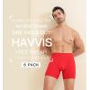imageHAVVIS Mens Performance Underwear Boxer Briefs Soft Comfortable Bamboo Viscose Underwear for Men MultipackBoxer Briefs  C04  6 Pack  Red