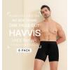 imageHAVVIS Mens Performance Underwear Boxer Briefs Soft Comfortable Bamboo Viscose Underwear for Men MultipackBoxer Briefs  C05  6 Pack  Black
