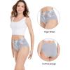 imageHAVVIS Womens Briefs Underwear Cotton High Waist Tummy Control Panties Rose Jacquard Ladies Panty MultipackBrief 02  5 Pack  Assorted Colors