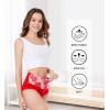 imageHAVVIS Womens Briefs Underwear Cotton High Waist Tummy Control Panties Rose Jacquard Ladies Panty MultipackBrief 04  5 Pack  Red