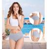 imageHAVVIS Womens Briefs Underwear Cotton High Waist Tummy Control Panties Rose Jacquard Ladies Panty MultipackBriefs 03  5 Pack  3black 2grey