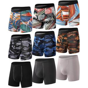 imageHAVVIS Mens Performance Underwear Boxer Briefs Soft Comfortable Bamboo Viscose Underwear for Men MultipackBoxer Briefs  A01  9 Pack