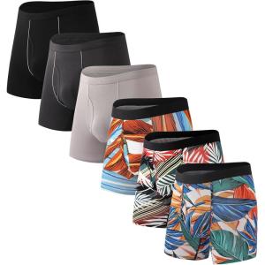 imageHAVVIS Mens Performance Underwear Boxer Briefs Soft Comfortable Bamboo Viscose Underwear for Men MultipackBoxer Briefs  B02  6 Pack