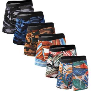 imageHAVVIS Mens Performance Underwear Boxer Briefs Soft Comfortable Bamboo Viscose Underwear for Men MultipackBoxer Briefs  B03  6 Pack