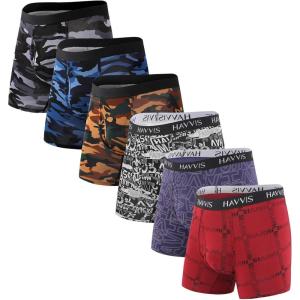 imageHAVVIS Mens Performance Underwear Boxer Briefs Soft Comfortable Bamboo Viscose Underwear for Men MultipackBoxer Briefs  B05  6 Pack