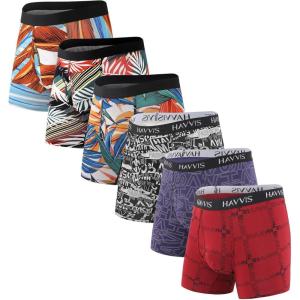imageHAVVIS Mens Performance Underwear Boxer Briefs Soft Comfortable Bamboo Viscose Underwear for Men MultipackBoxer Briefs  B06  6 Pack